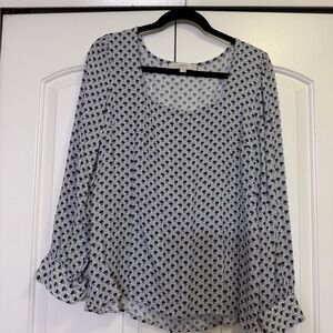LOFT Monochrome Patterned Blouse